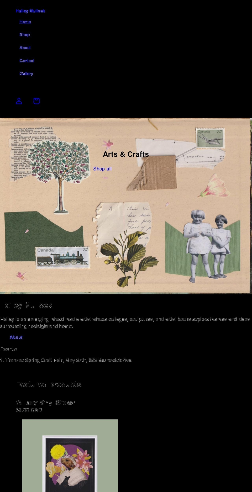 haileymullock.com shopify website screenshot