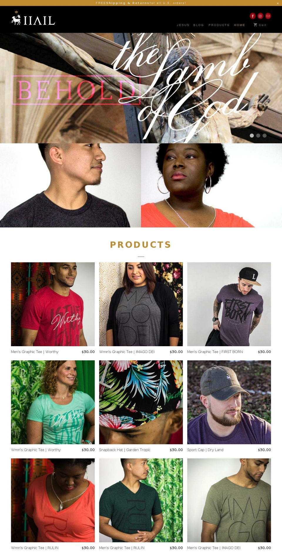 hailthelamb.com shopify website screenshot