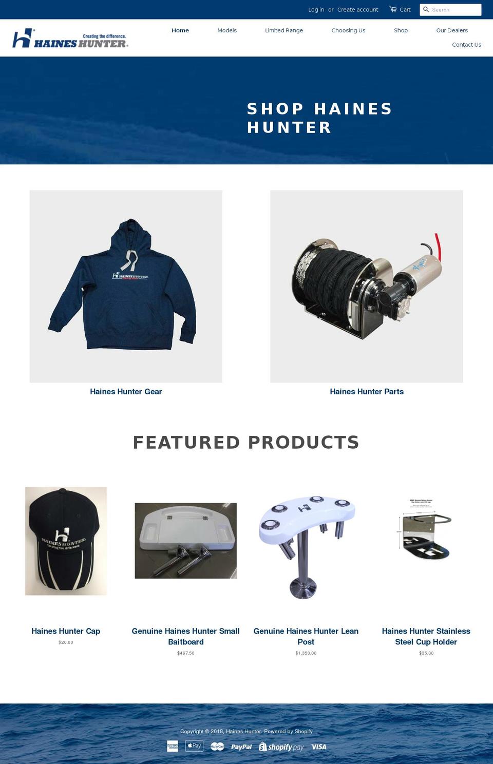 haineshunterstore.com.au shopify website screenshot