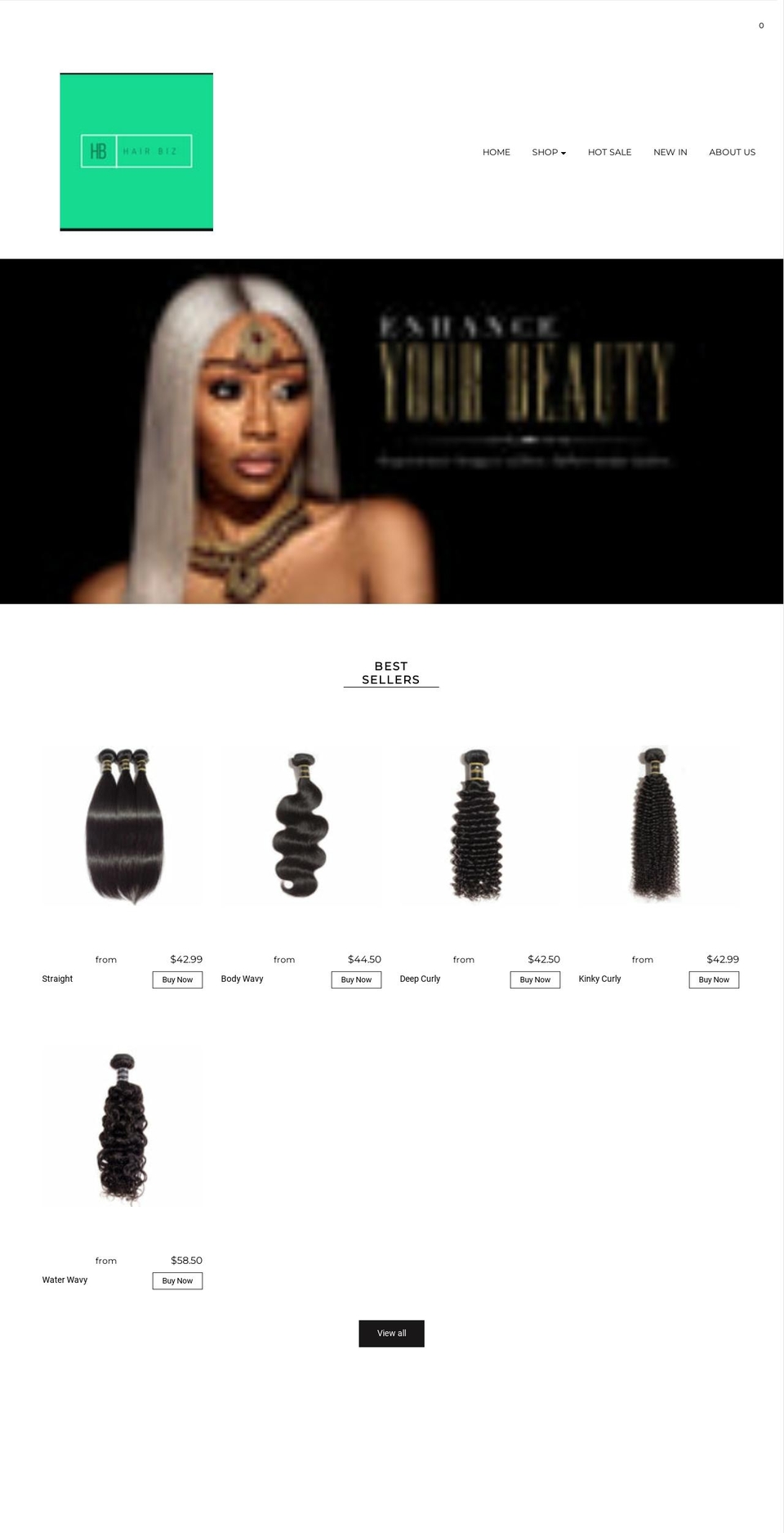 Hair theme Shopify theme site example hair-biz.com