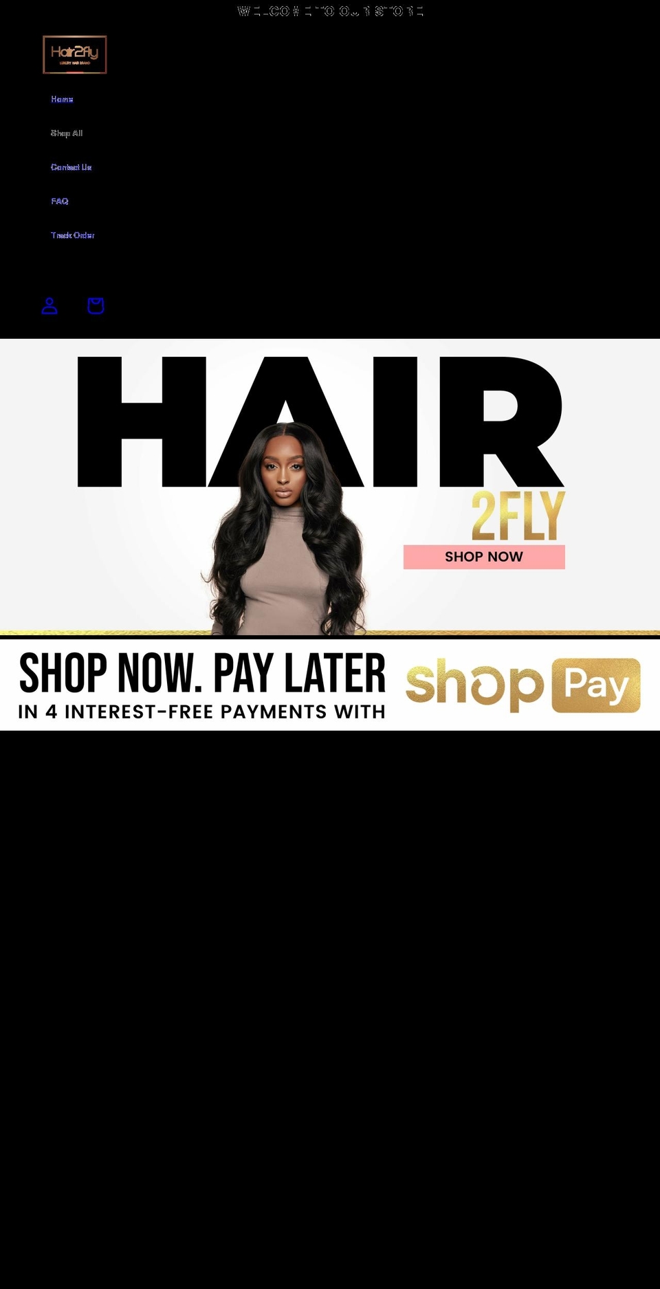 hair2fly.com shopify website screenshot