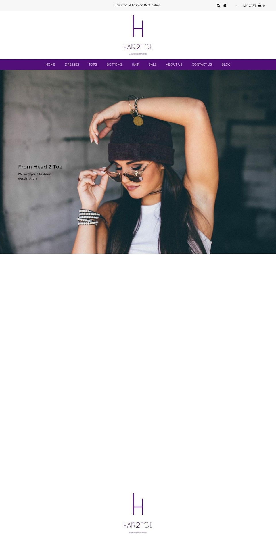 hair2toe.ca shopify website screenshot