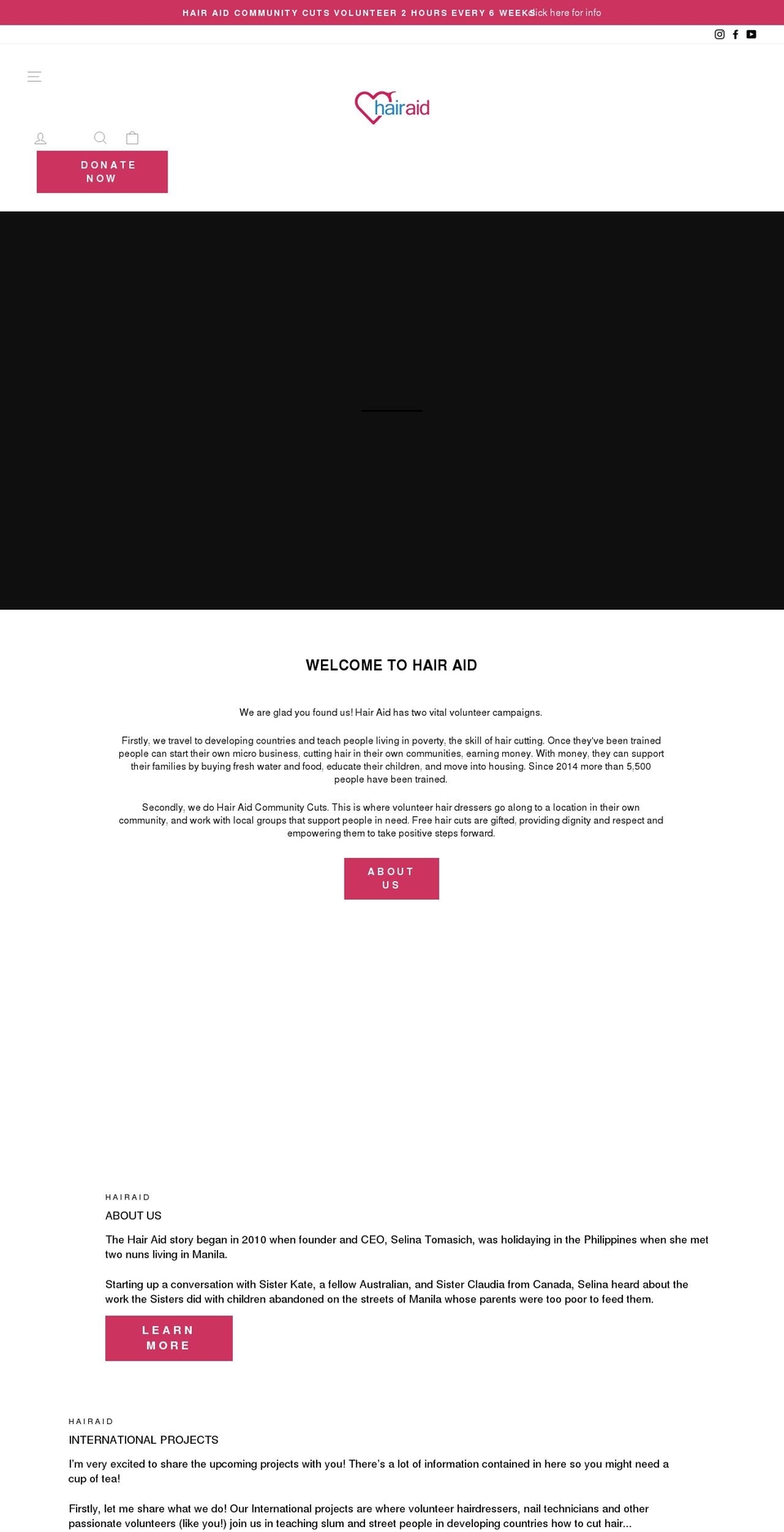 hairaid.org.au shopify website screenshot