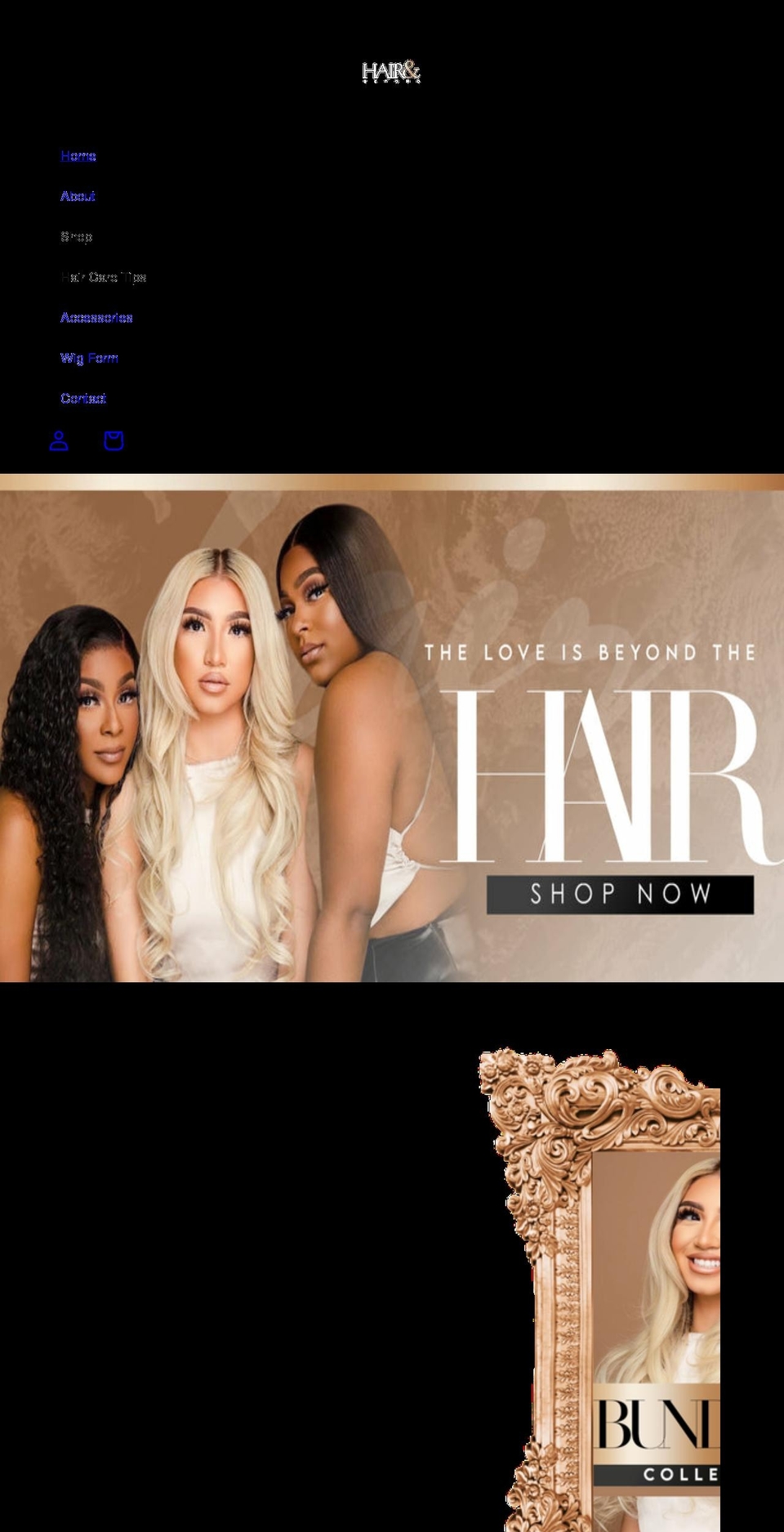 hairandbeyond.online shopify website screenshot