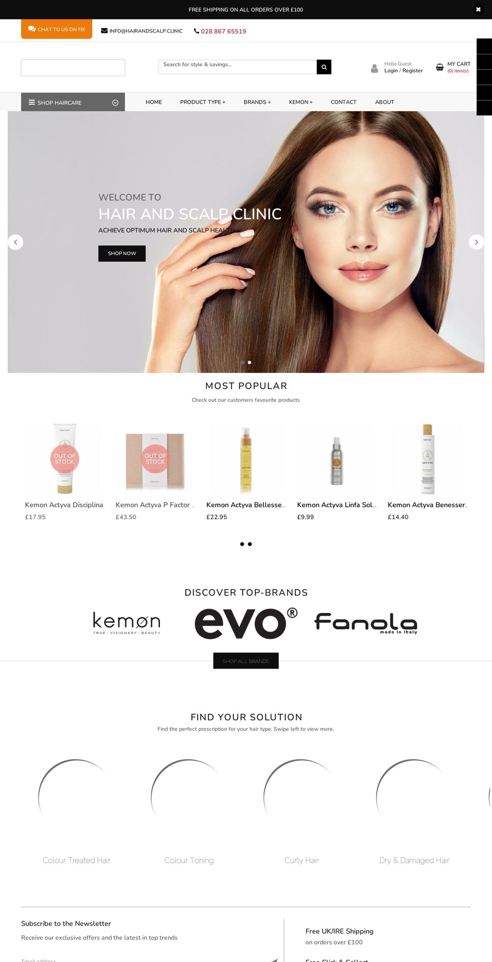 Comfortic Shopify theme site example hairandscalp.clinic