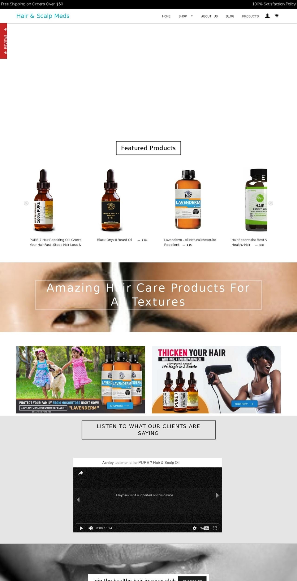 hairandscalpmeds.com shopify website screenshot