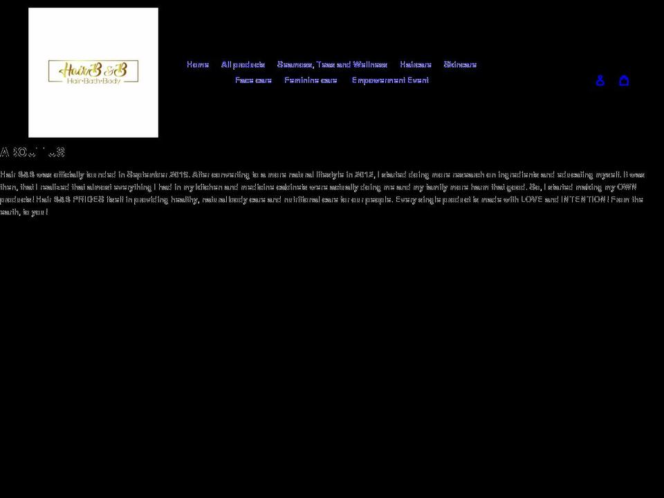 hairbathbody.com shopify website screenshot