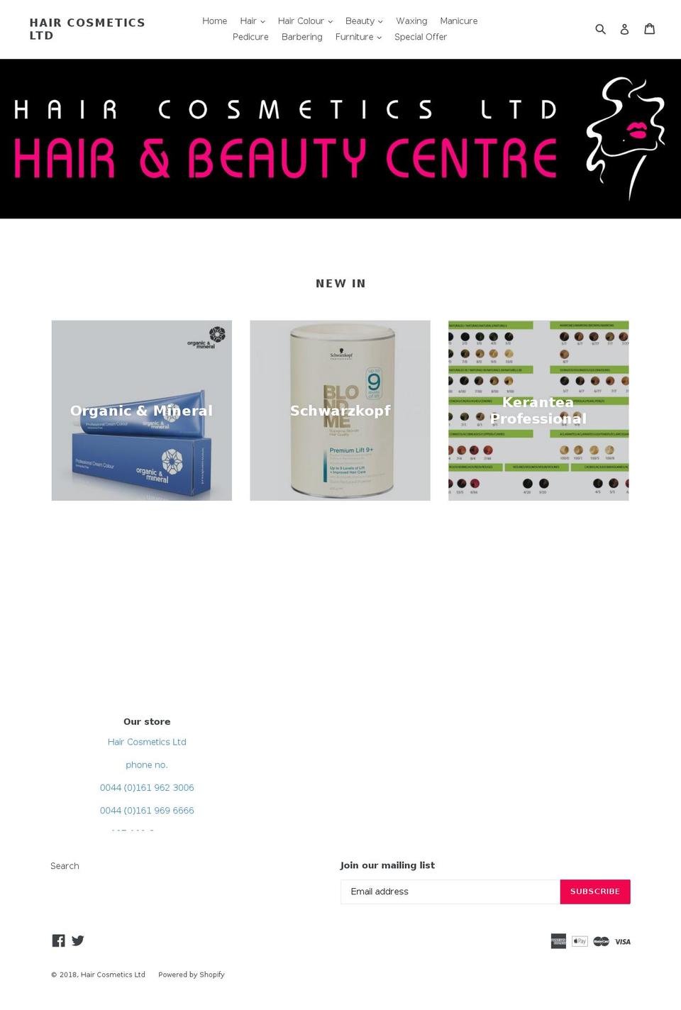 hairbeautycentre.com — Shopify storefront screenshot