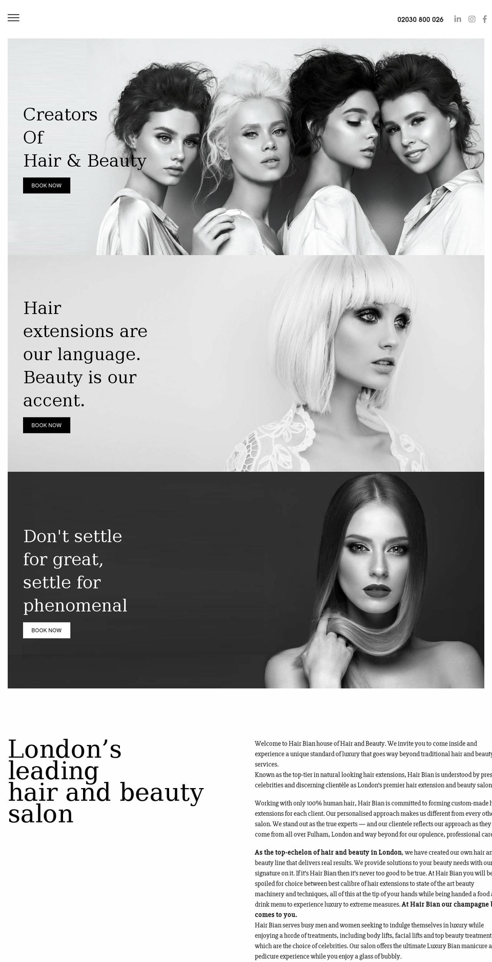 hairbian.com shopify website screenshot