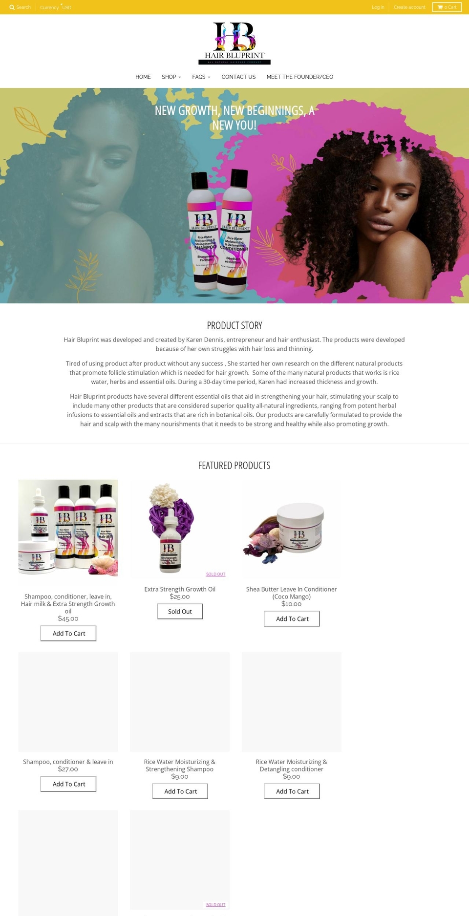 hairbluprint.com shopify website screenshot