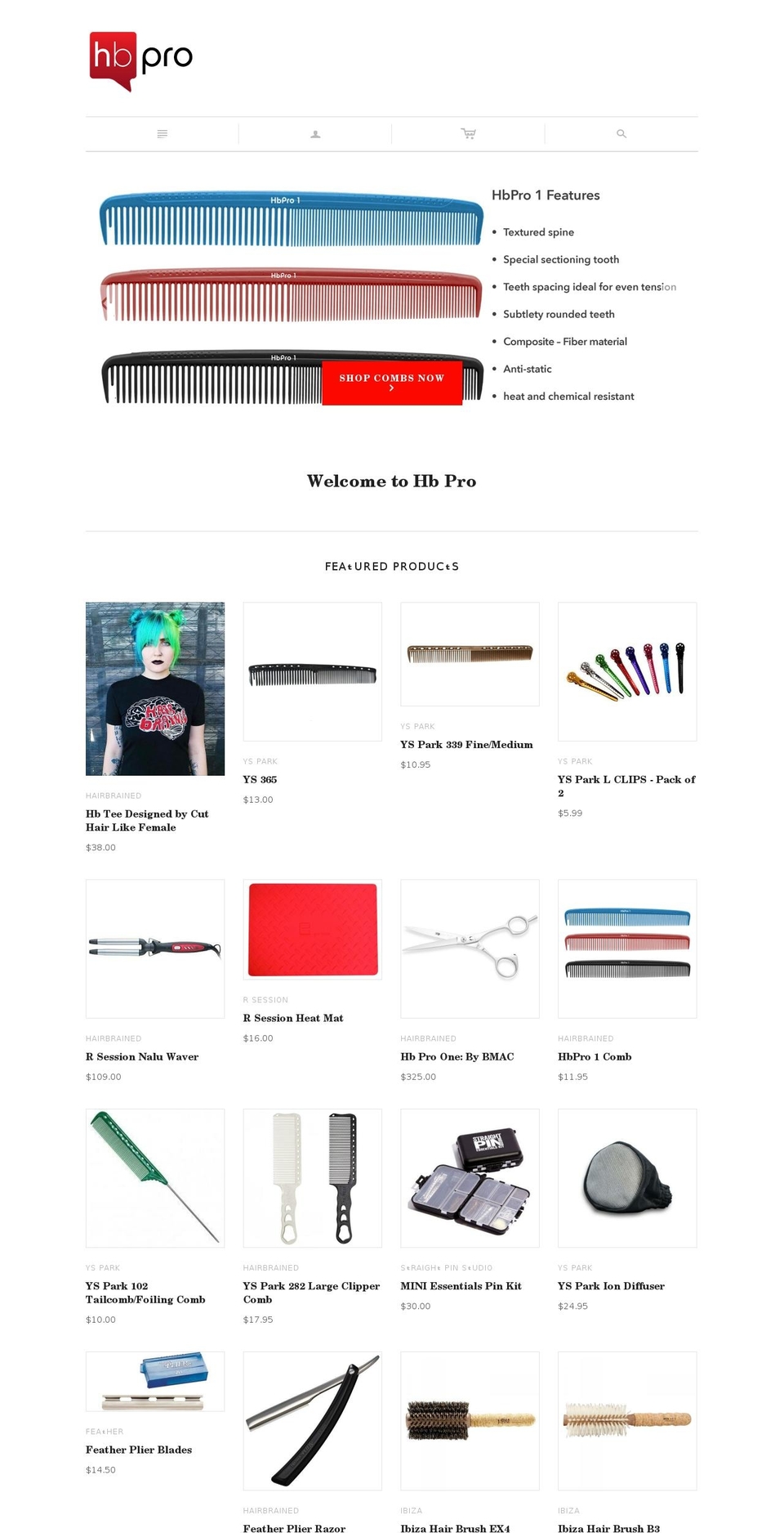 Flow Shopify theme site example hairbrained.pro