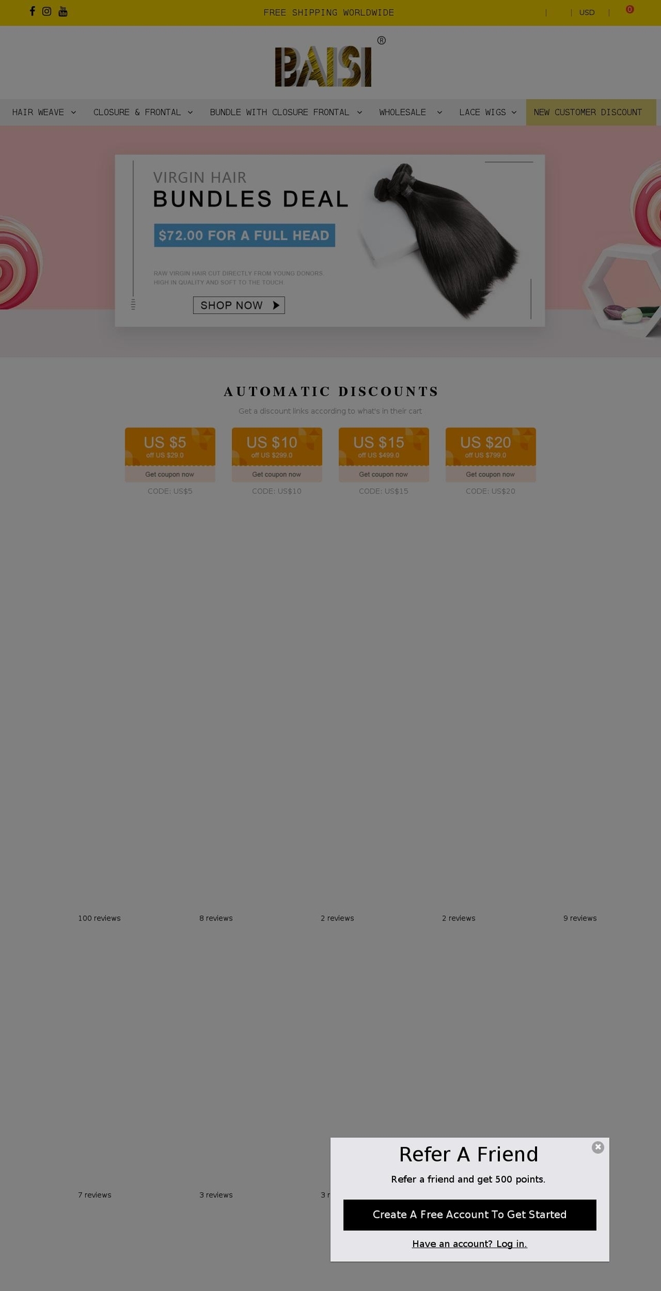 hairbs.com — Shopify storefront screenshot