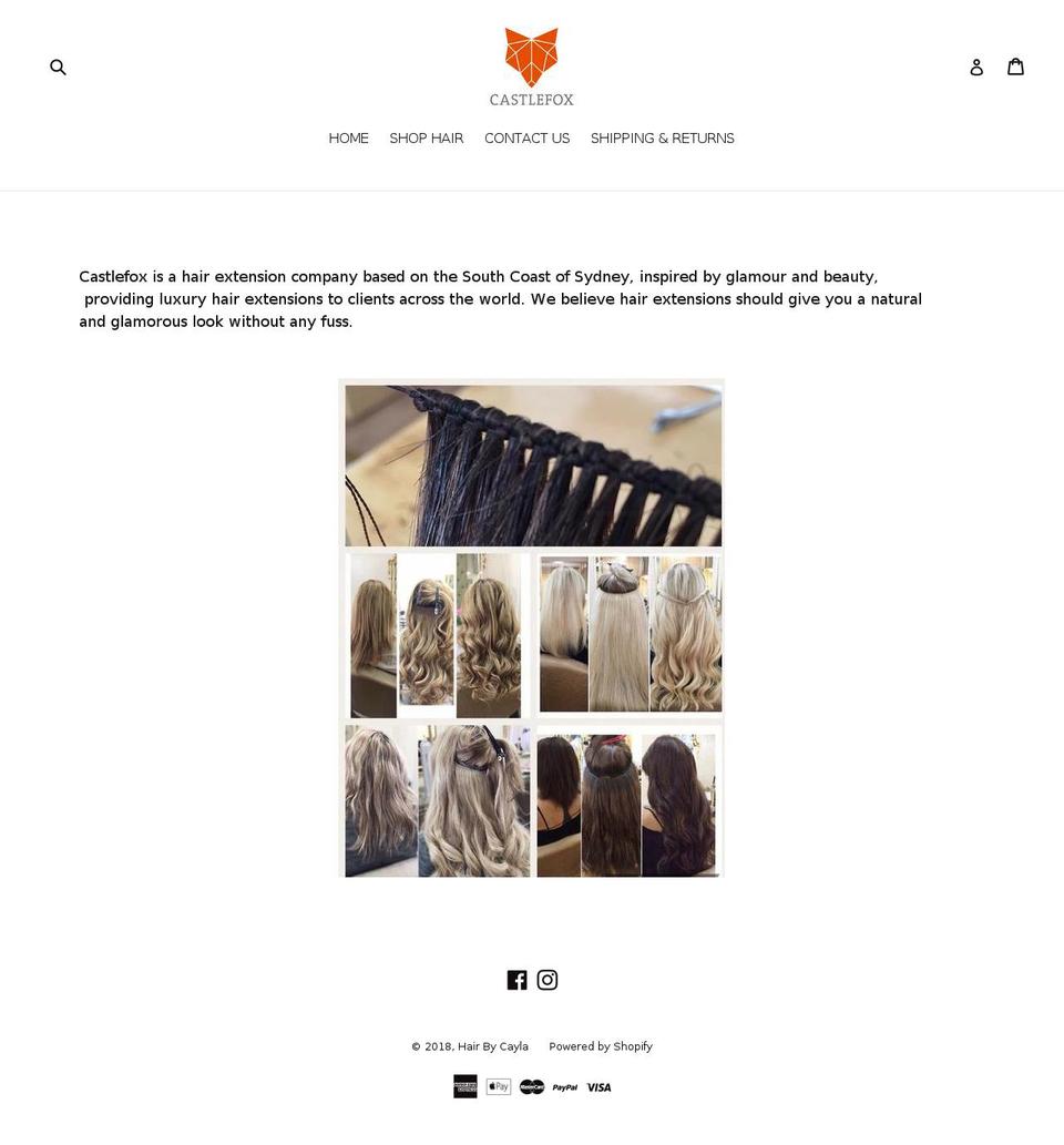 hairbycayla.com — Shopify storefront screenshot