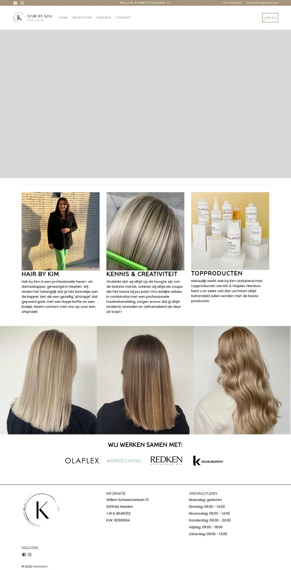 hairbykim.nl shopify website screenshot