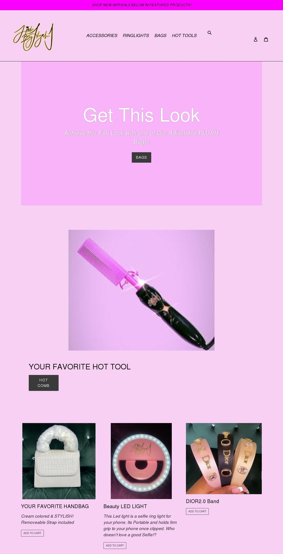 hairbyliyahj.com shopify website screenshot