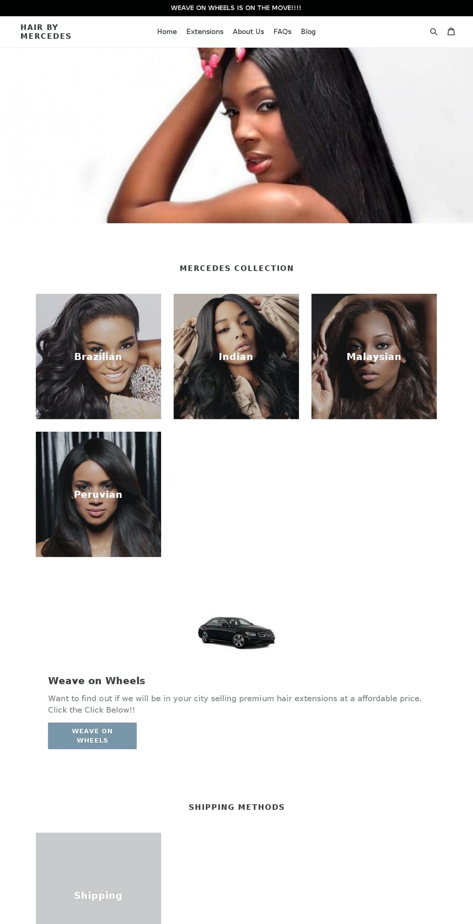hairbymercedes.com — Shopify storefront screenshot