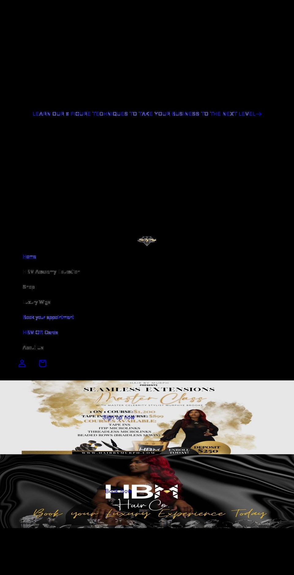 hairbymurph.com shopify website screenshot