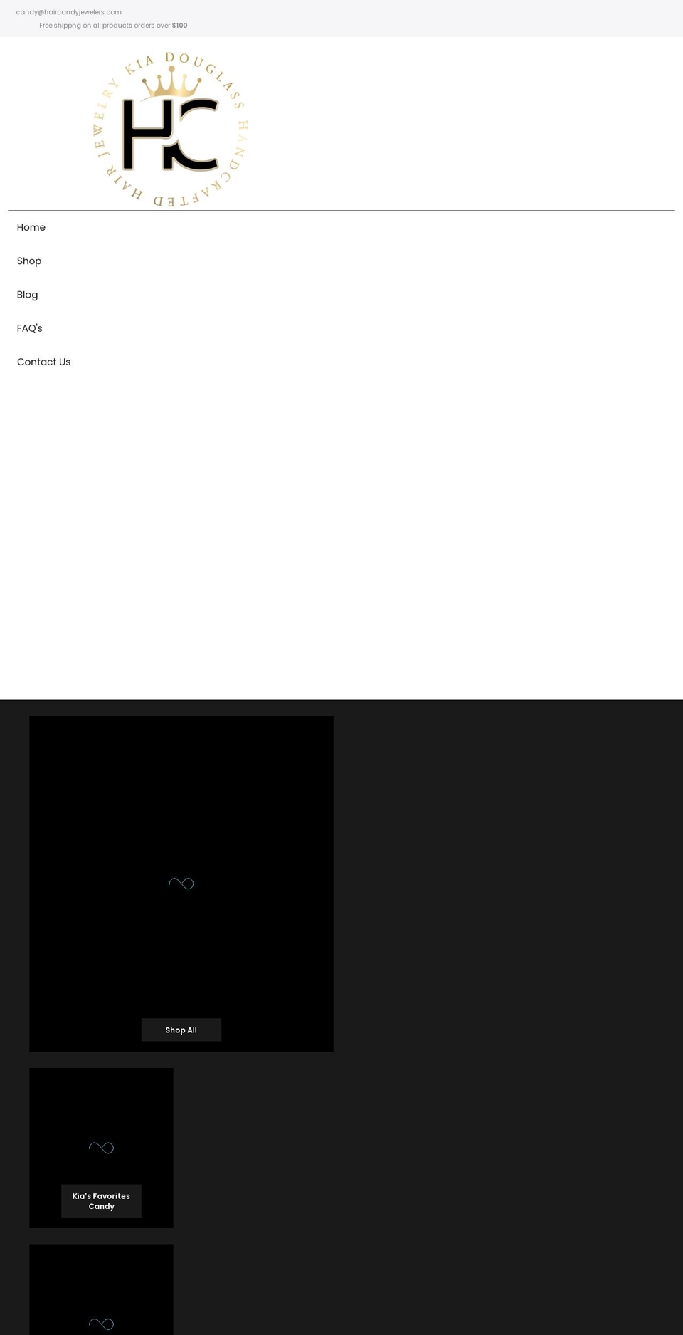 haircandyjewelers.com shopify website screenshot