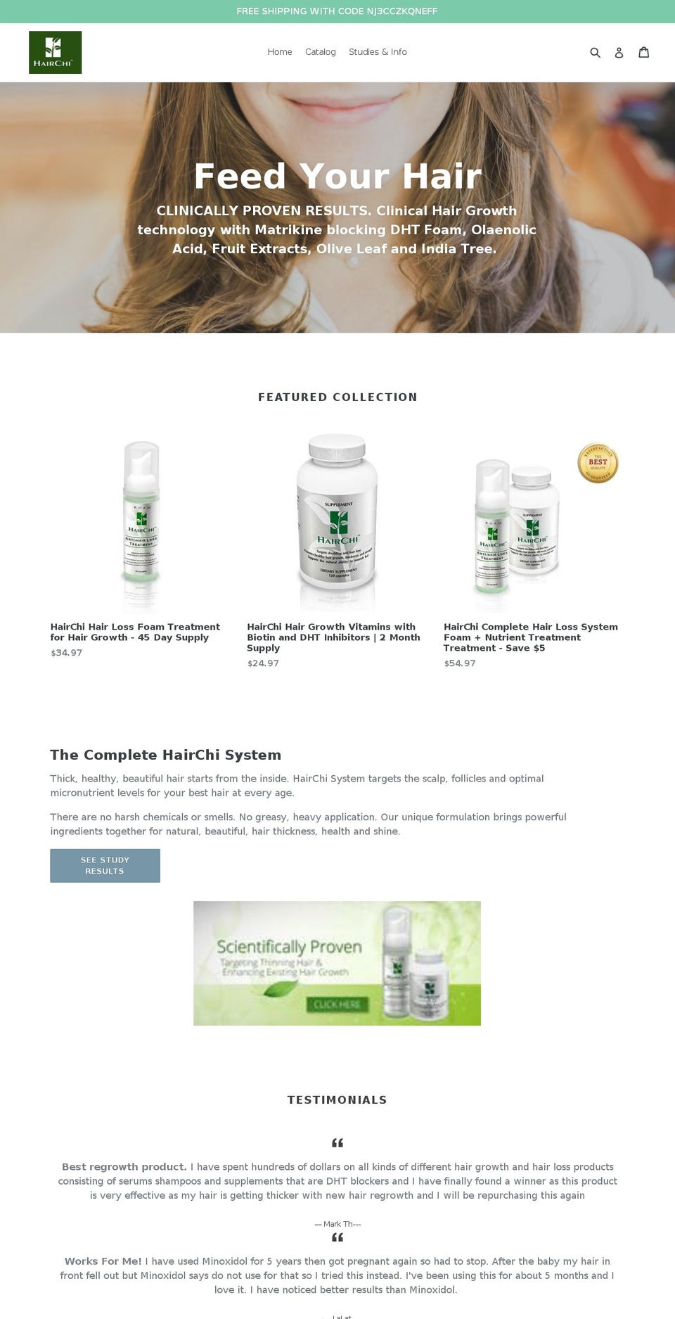 hairchi.com — Shopify storefront screenshot
