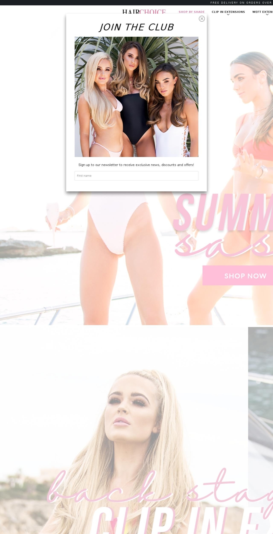 hairchoiceextensions.com shopify website screenshot