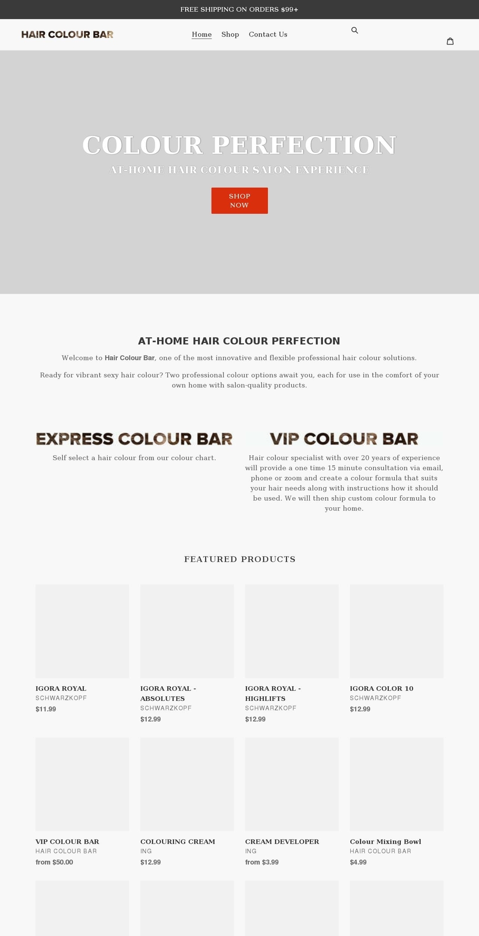 haircolourbar.ca shopify website screenshot