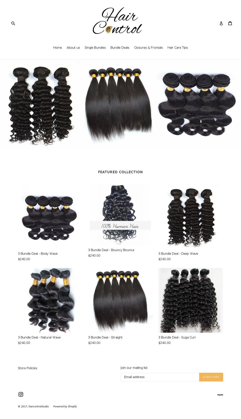 haircontrolstudio.com shopify website screenshot