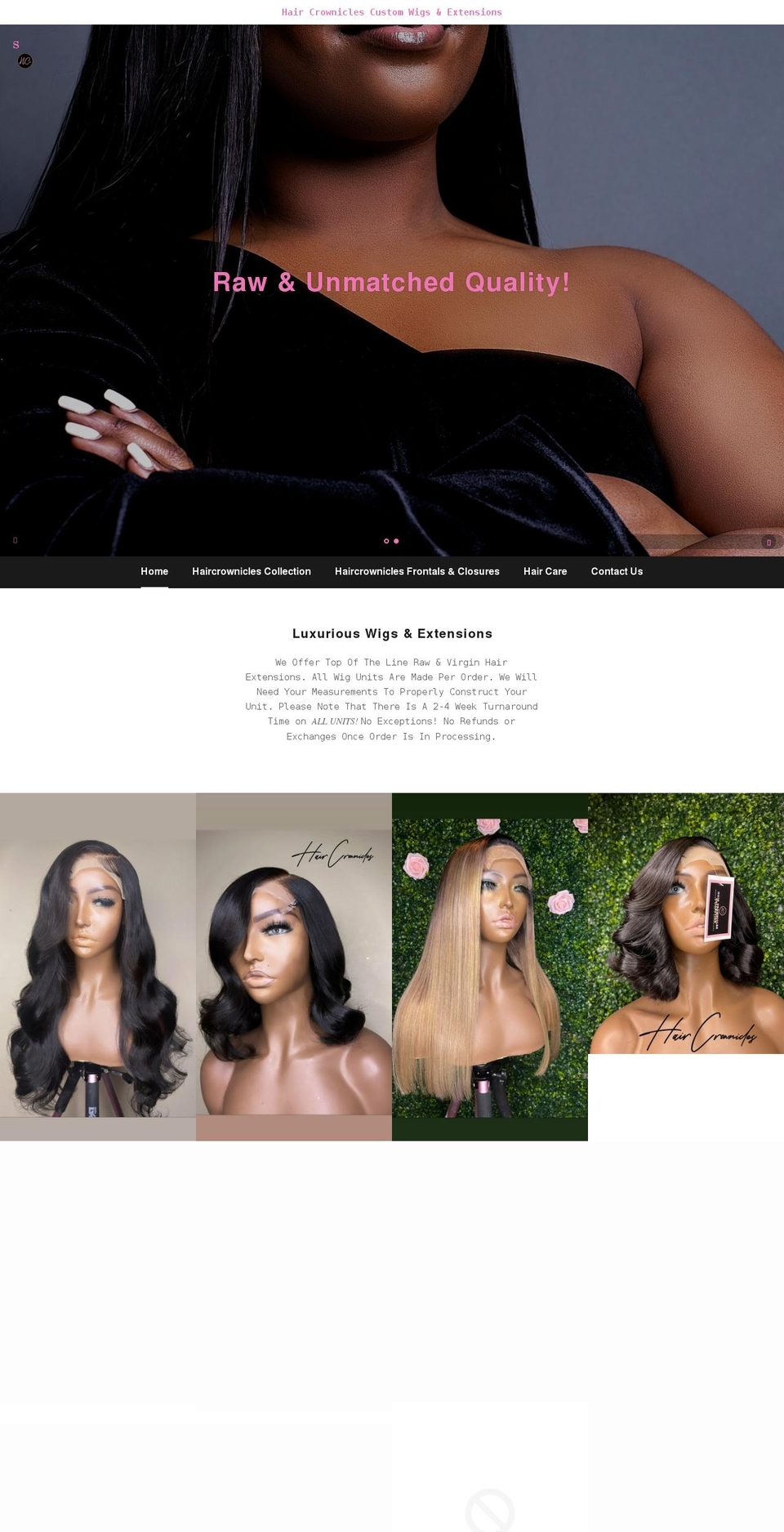 haircrownicles.com shopify website screenshot