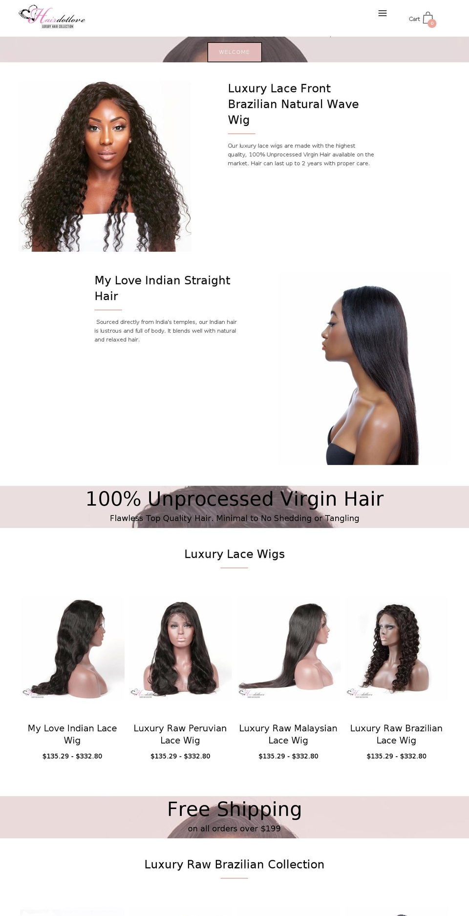hairdotlove.com — Shopify storefront screenshot