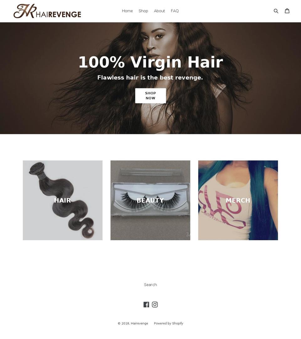 hairevenge.com — Shopify storefront screenshot