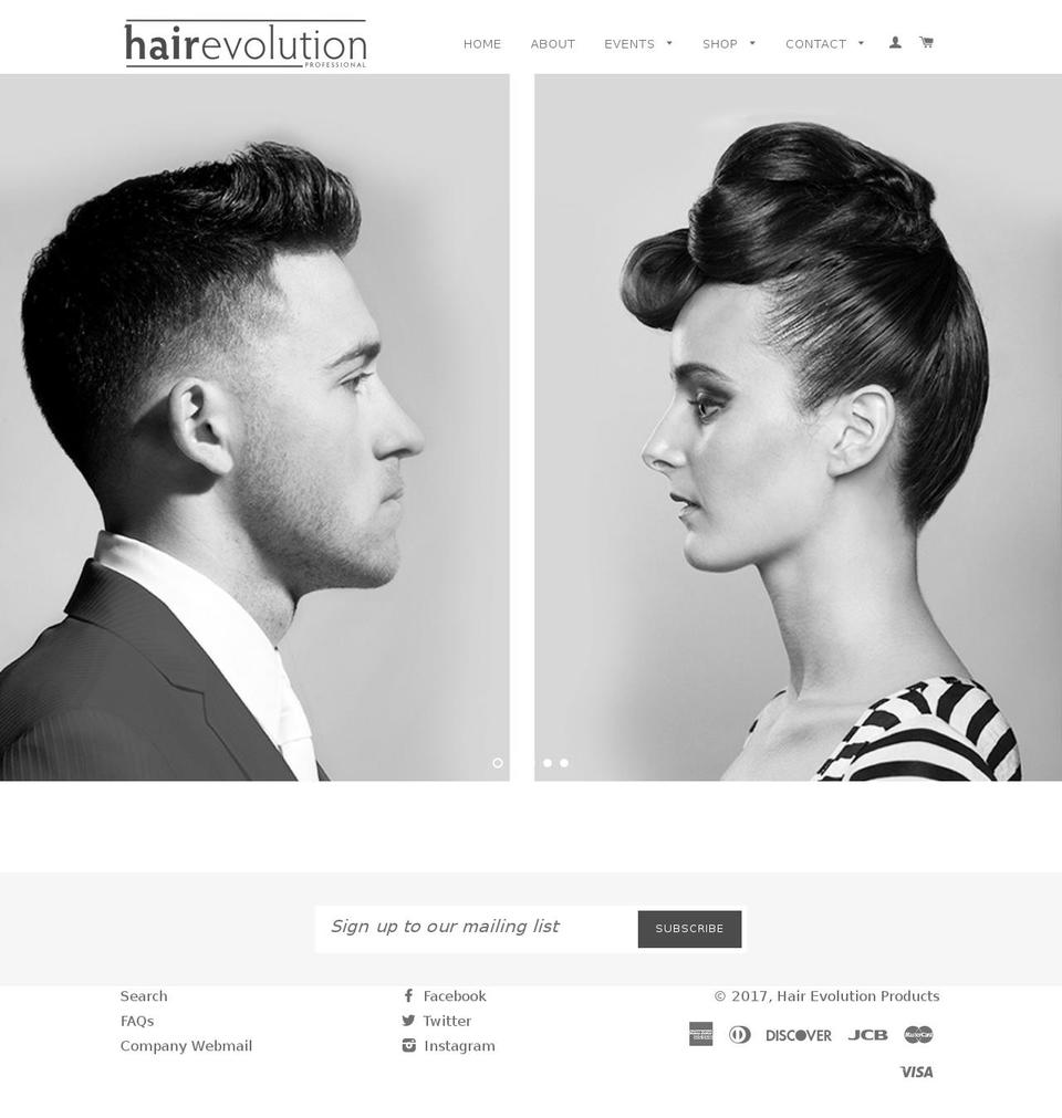 hairevolutionproducts.com shopify website screenshot