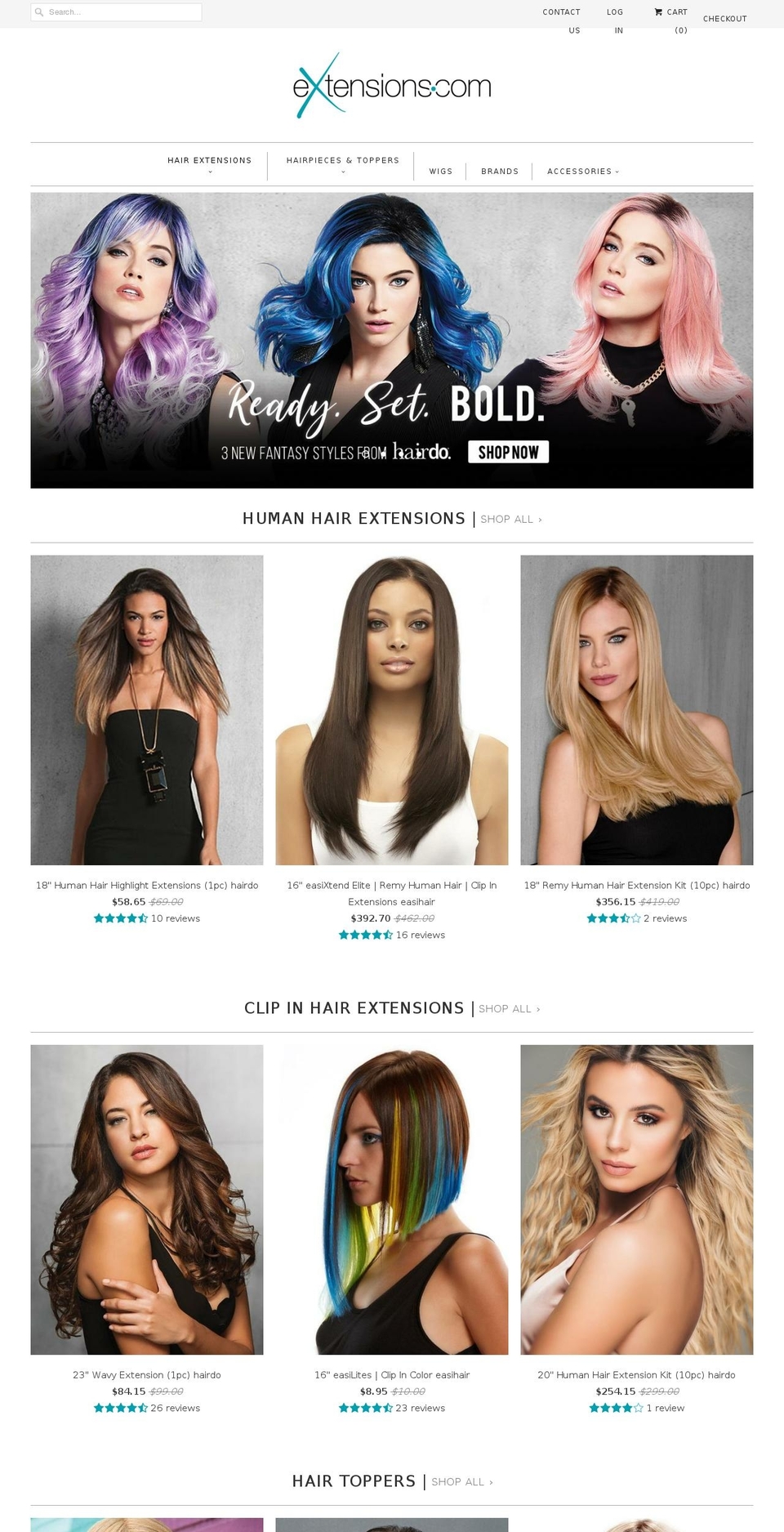 hairexensions.com — Shopify storefront screenshot