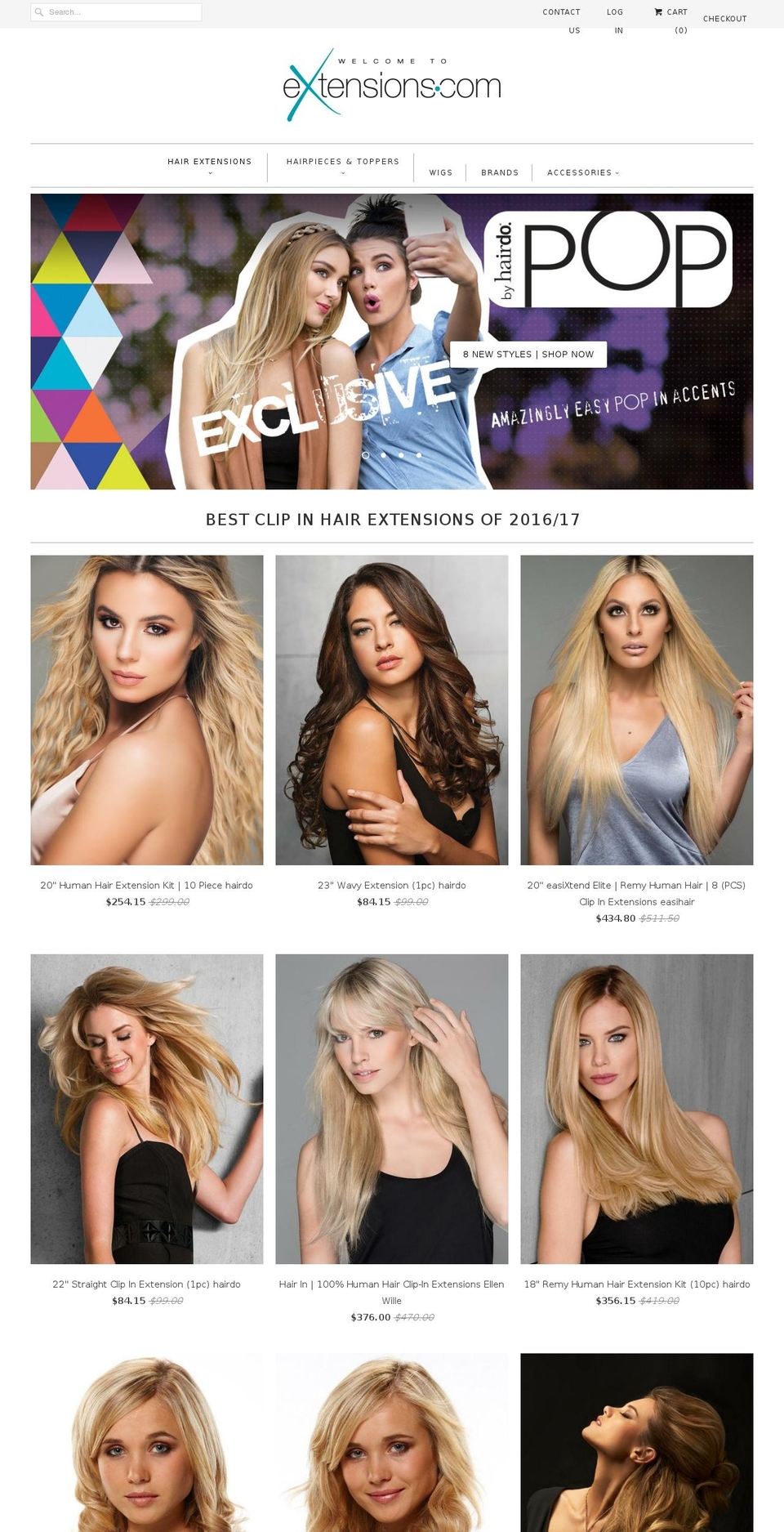 hairextensions.com shopify website screenshot