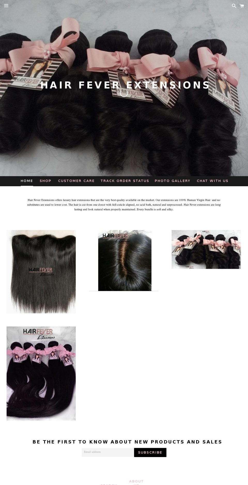hairfeverextensions.com — Shopify storefront screenshot