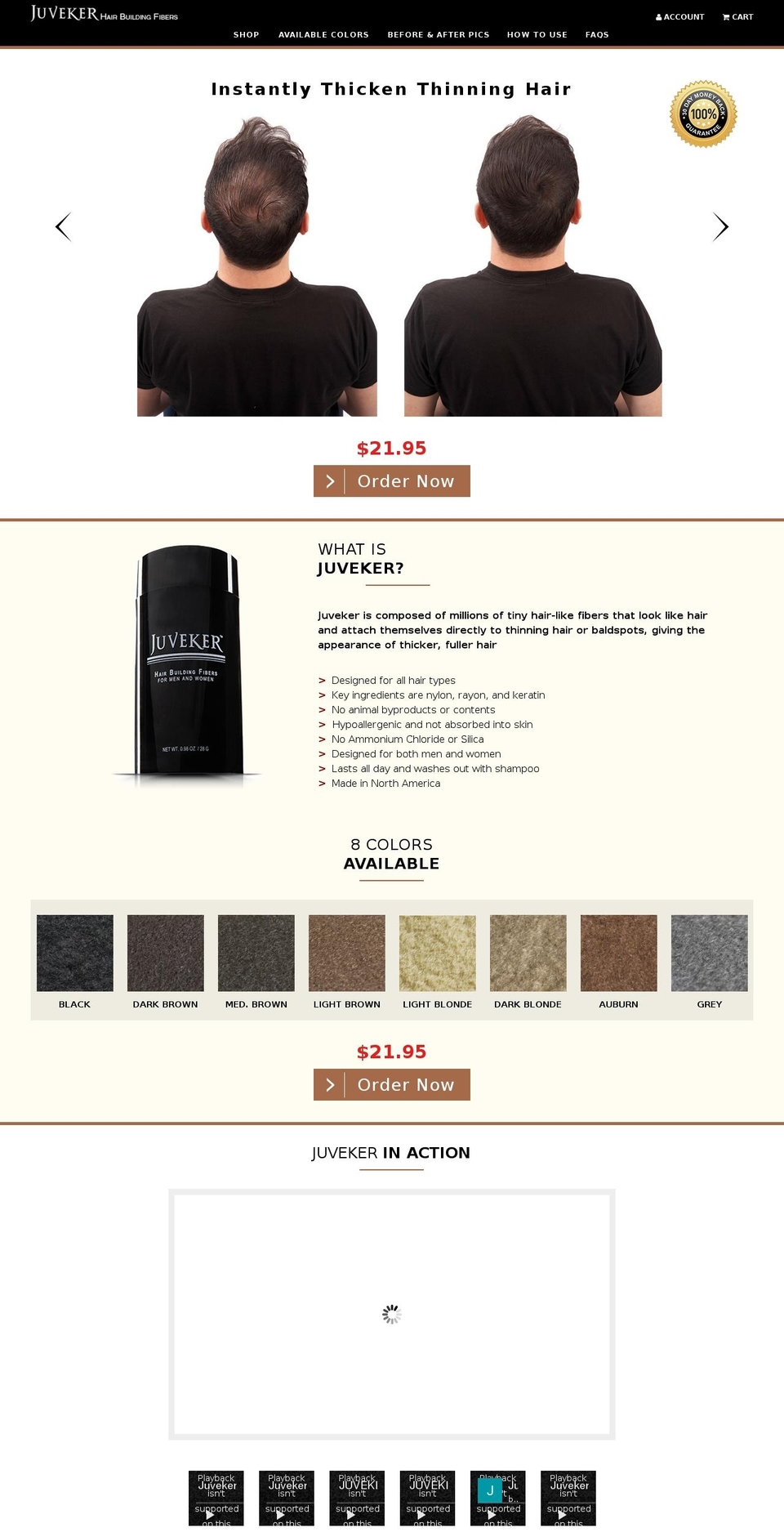 hairfibermd.com shopify website screenshot