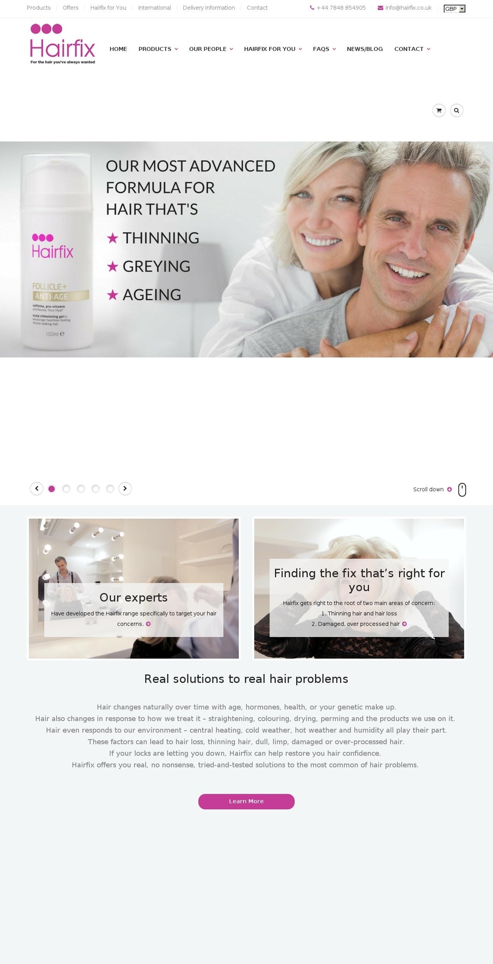 hairfix.co.uk shopify website screenshot