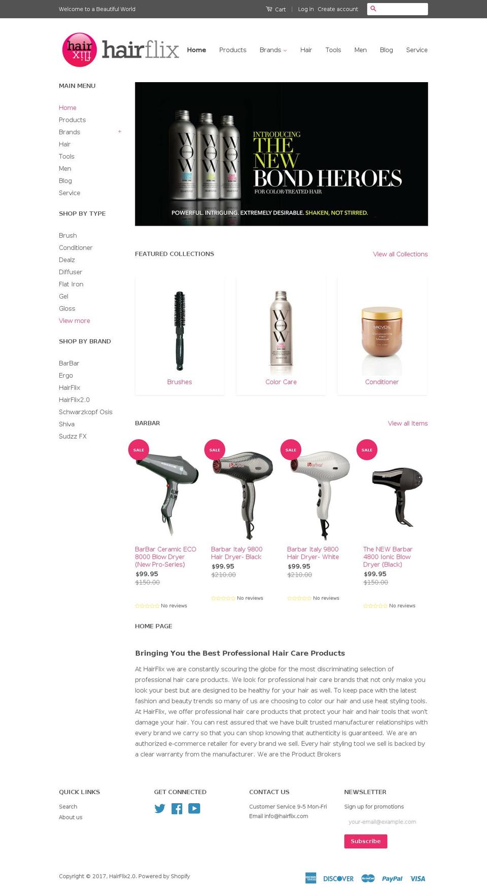 hairflix.co shopify website screenshot