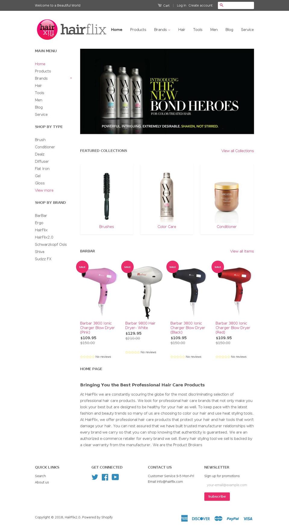 hairflixeu.com — Shopify storefront screenshot
