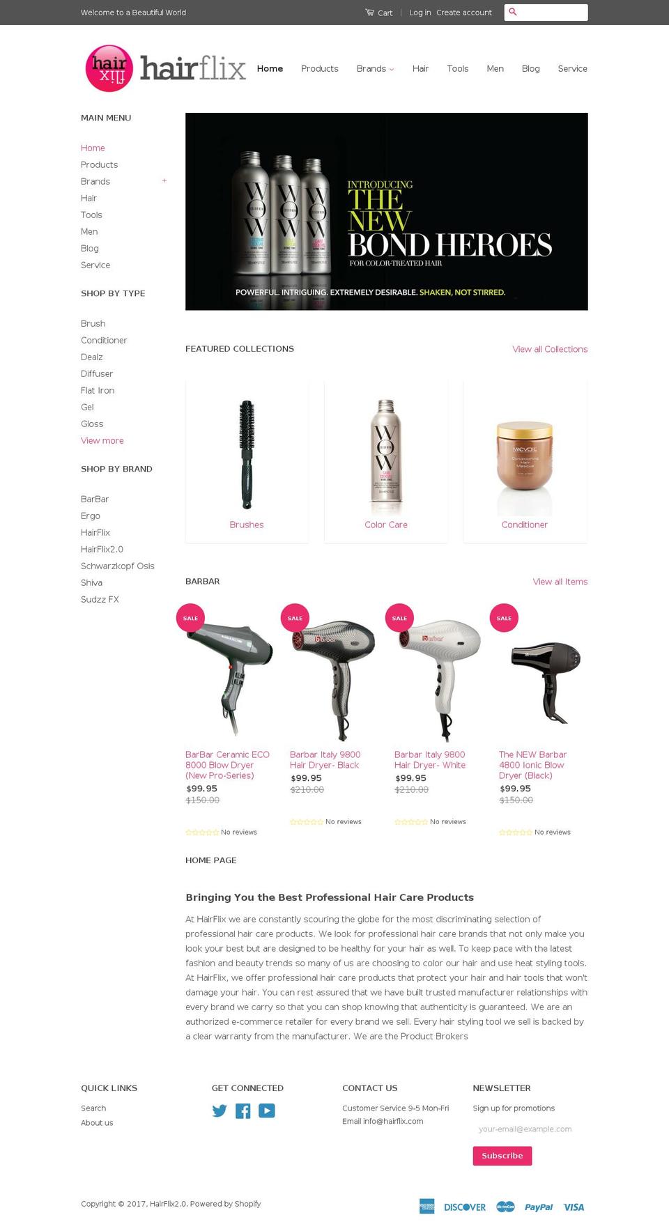 hairflx.com shopify website screenshot