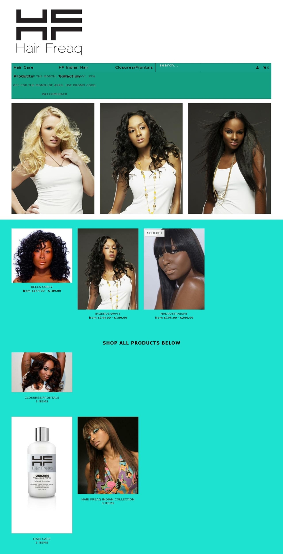 hairfreaq.com shopify website screenshot