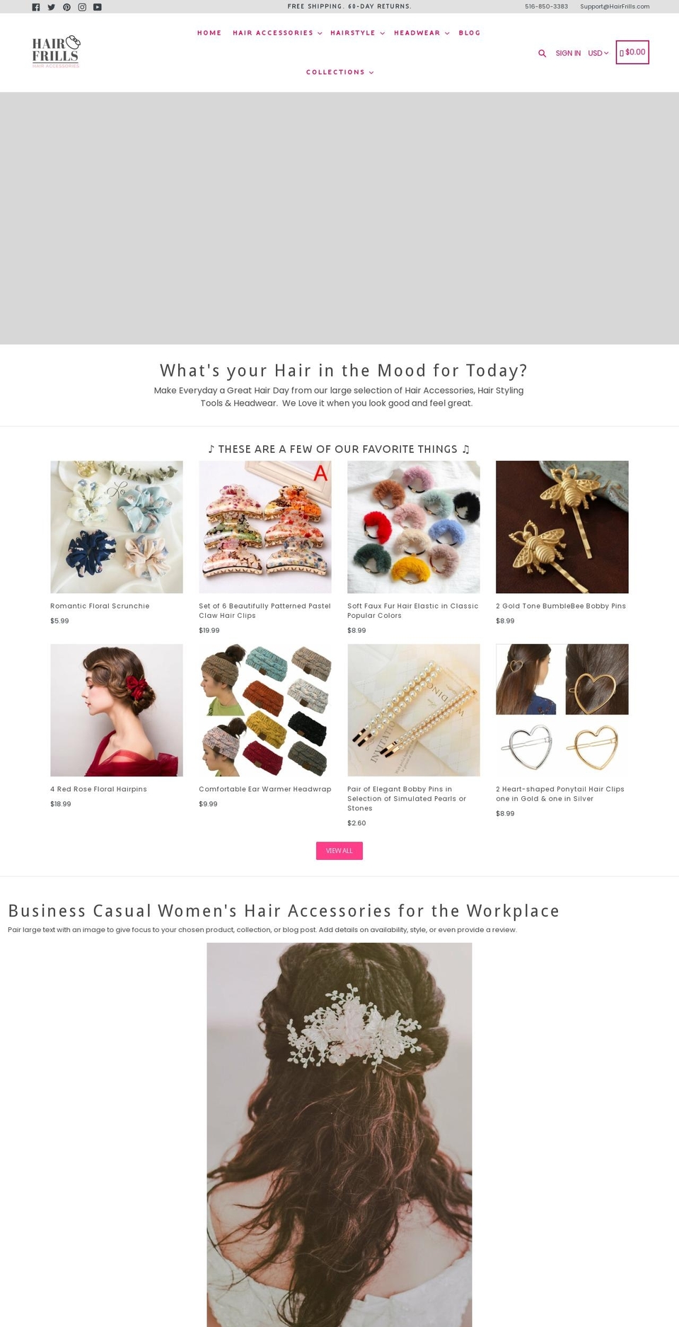 hairfrills.com shopify website screenshot