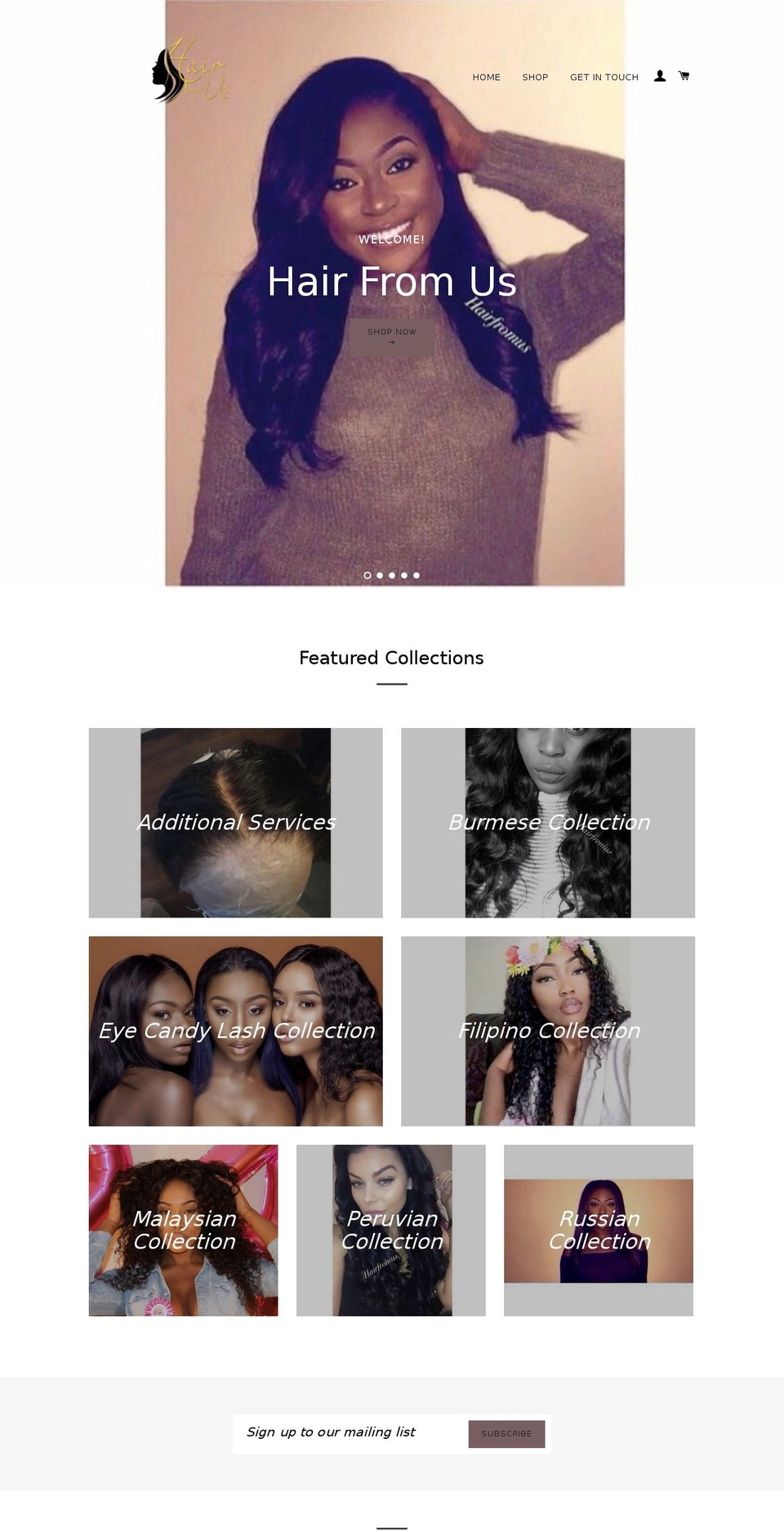 hairfromus.com shopify website screenshot