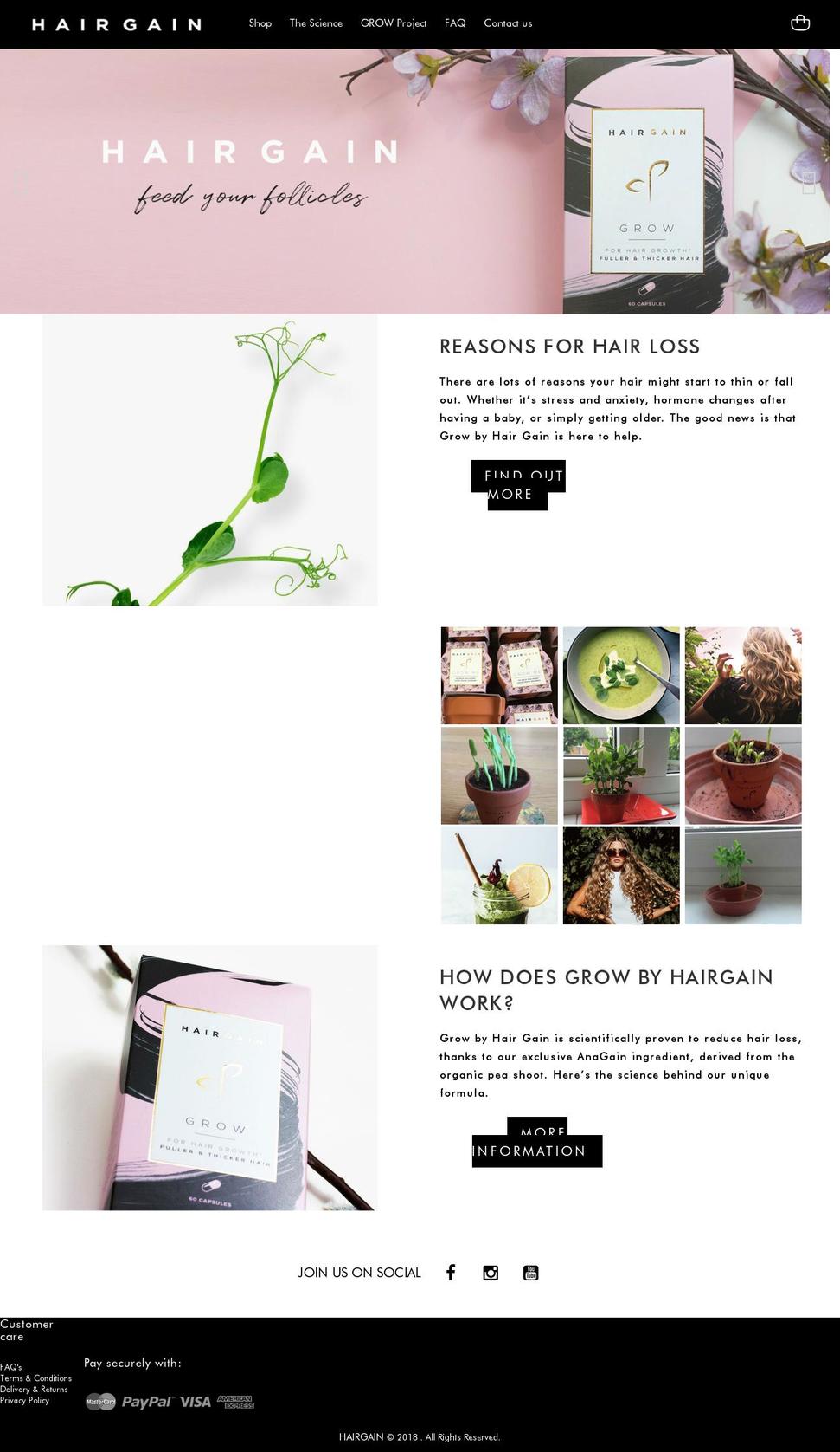 hairgainnow.com — Shopify storefront screenshot