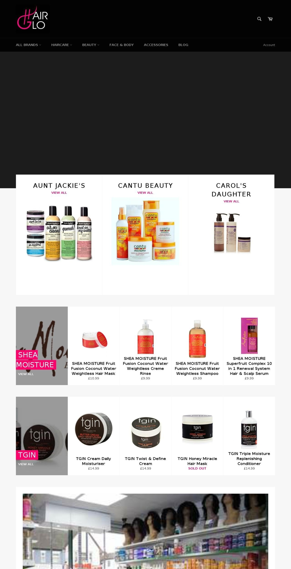 hairglo.co.uk shopify website screenshot