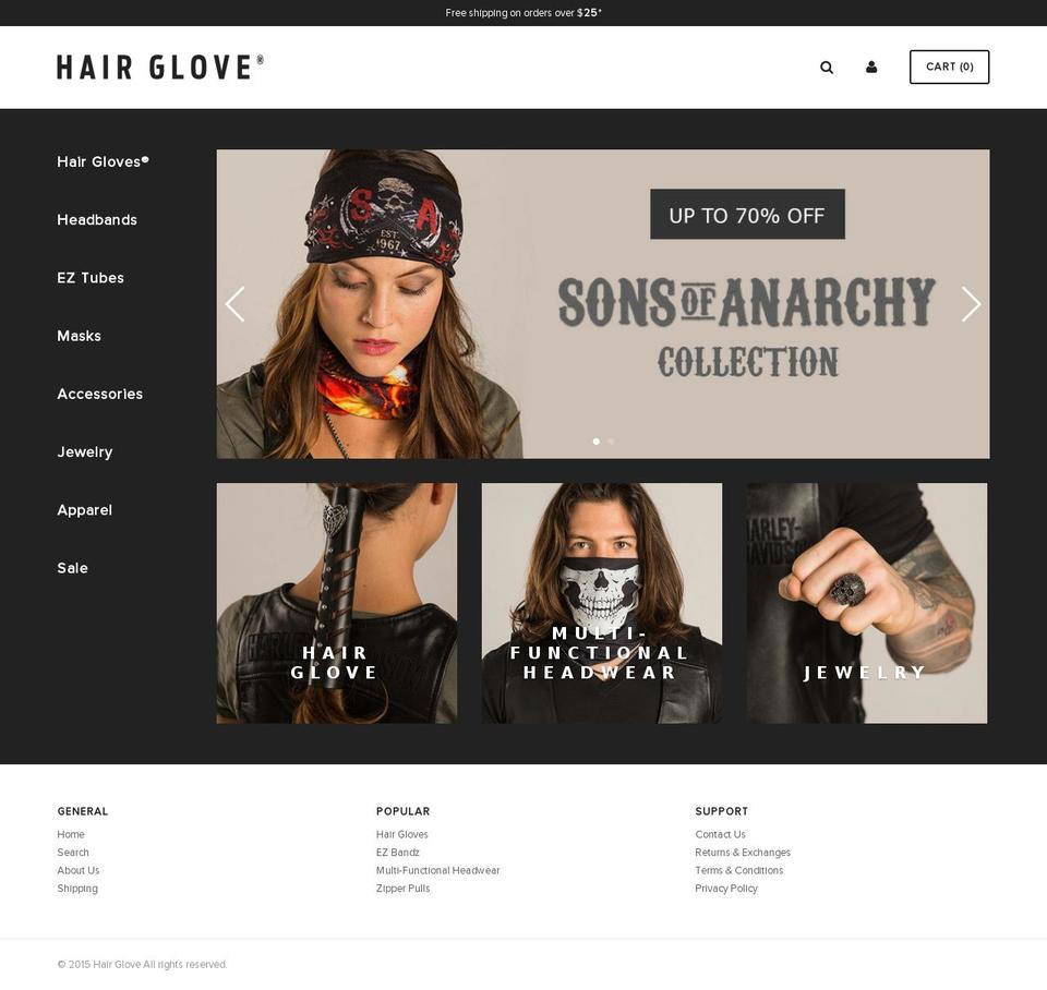 hairglove.com shopify website screenshot