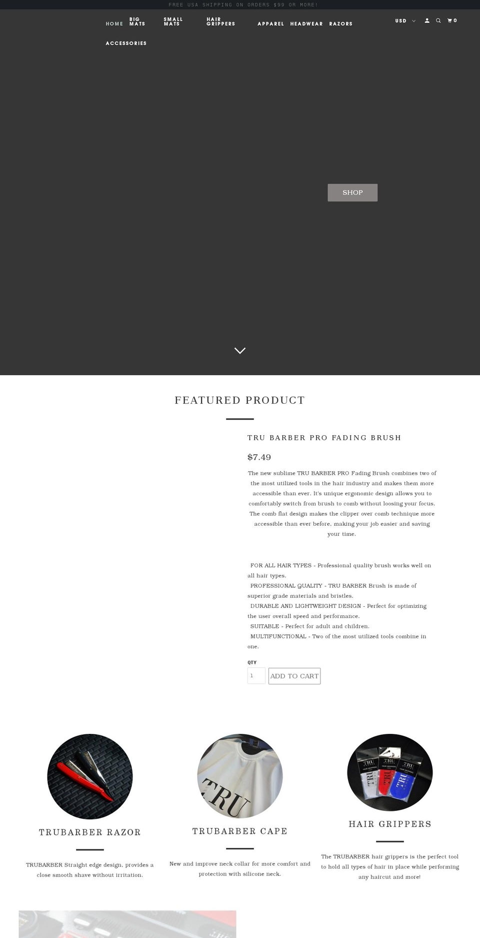 hairgrippers.com — Shopify storefront screenshot