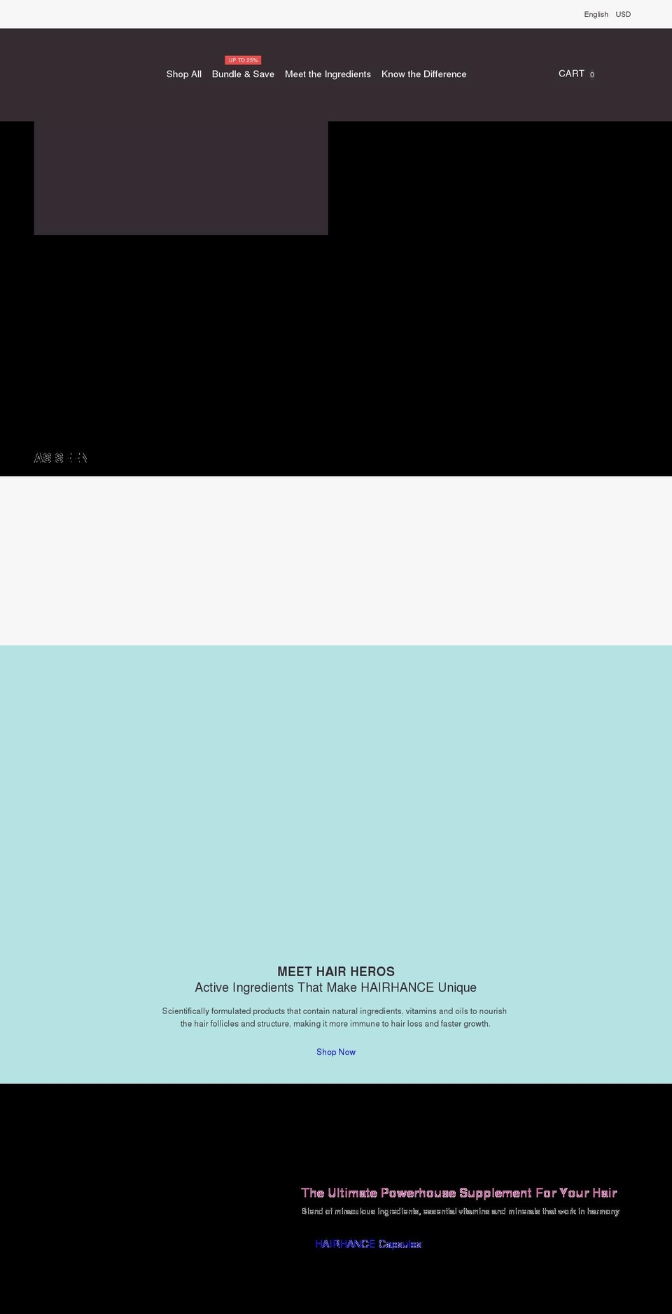 hairhance.com shopify website screenshot