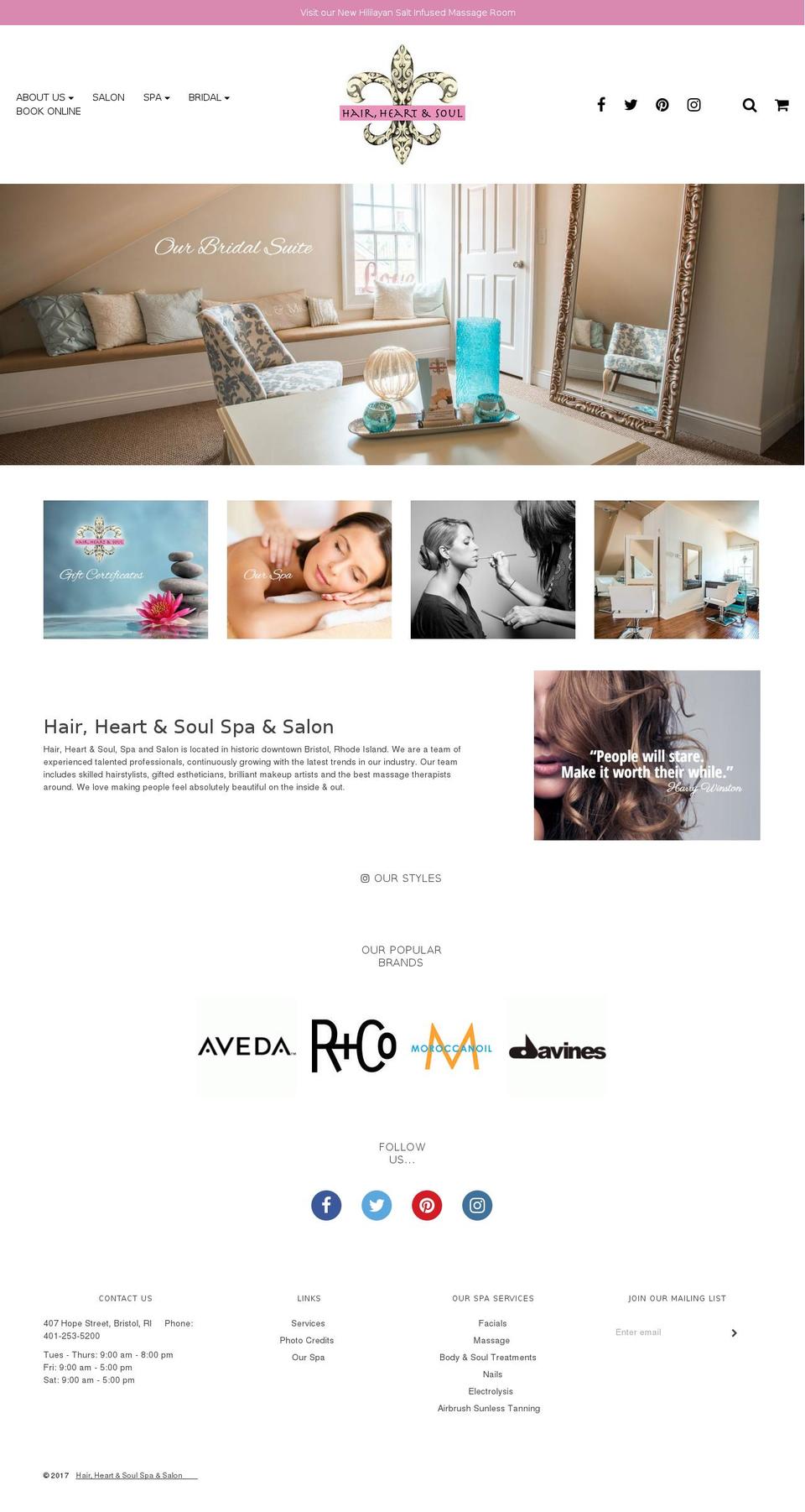 hairheartandsoul.com shopify website screenshot