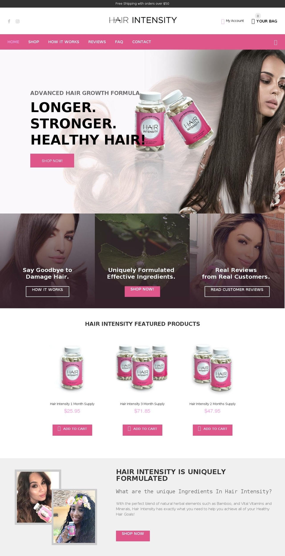 Ooty Shopify theme site example hairintensity.com