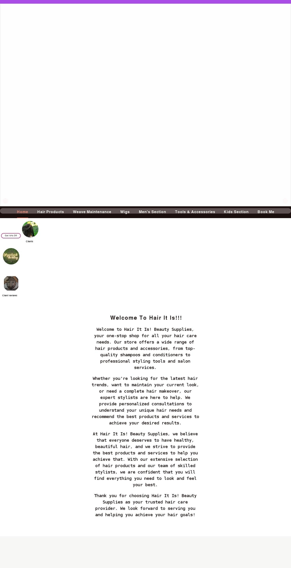 hairitisbeautysupplies.com shopify website screenshot