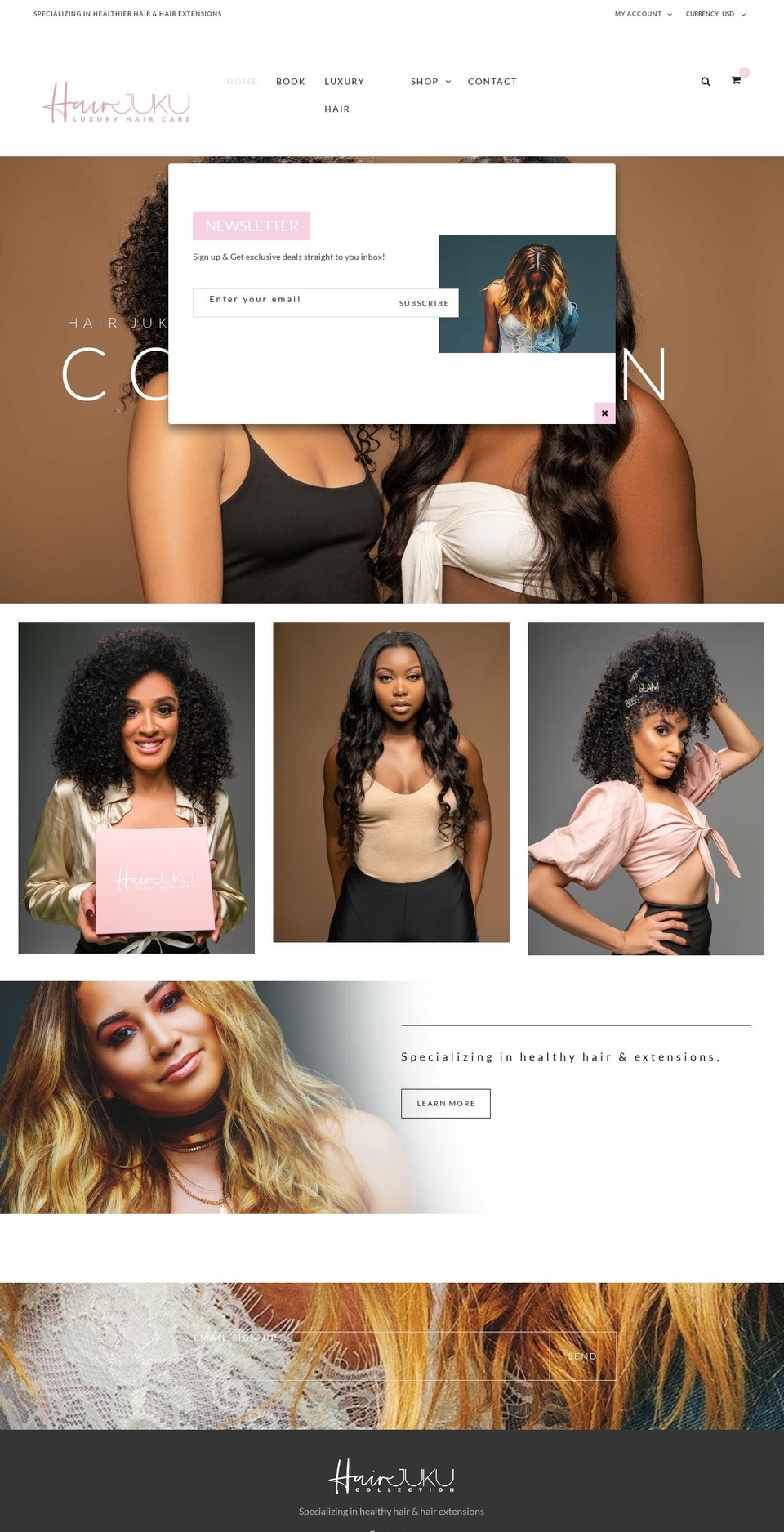 bazien-layout-1 Shopify theme site example hairjukucollection.com